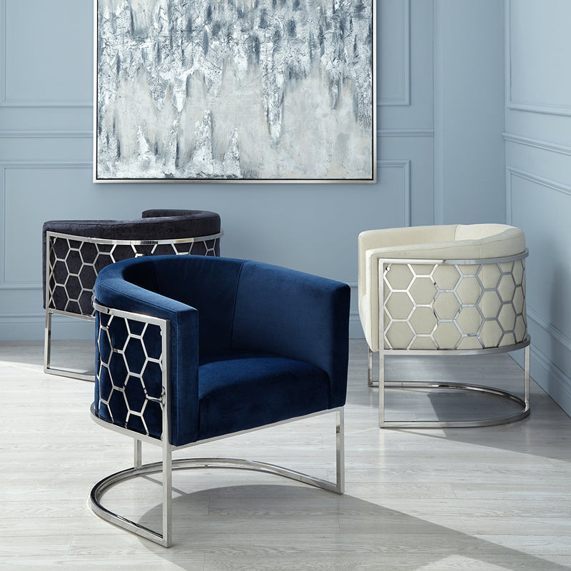 Accent Chair-Blue Stylish Design