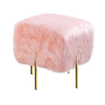 Load image into Gallery viewer, Pink Fur Cube-Shaped Cushioned Stool
