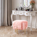 Load image into Gallery viewer, Pink Fur Cube-Shaped Cushioned Stool
