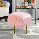 Load image into Gallery viewer, Pink Fur Cube-Shaped Cushioned Stool
