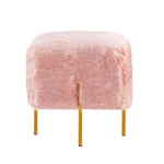 Load image into Gallery viewer, Pink Fur Cube-Shaped Cushioned Stool
