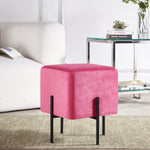 Load image into Gallery viewer, Solid Pink Cube-Shaped Cushioned Stool
