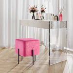 Load image into Gallery viewer, Solid Pink Cube-Shaped Cushioned Stool
