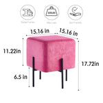 Load image into Gallery viewer, Solid Pink Cube-Shaped Cushioned Stool
