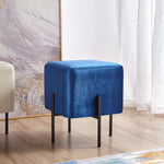 Load image into Gallery viewer, Solid Blue Cube-Shaped Cushioned Stool
