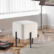 White Cube-Shaped Stool