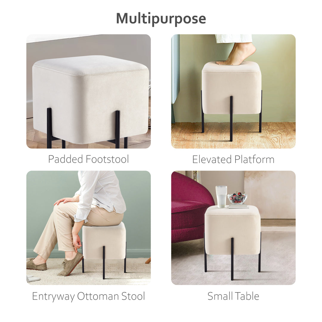 White Cube-Shaped Stool