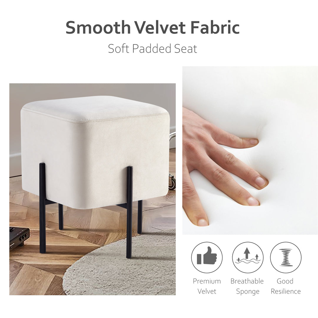 White Cube-Shaped Stool