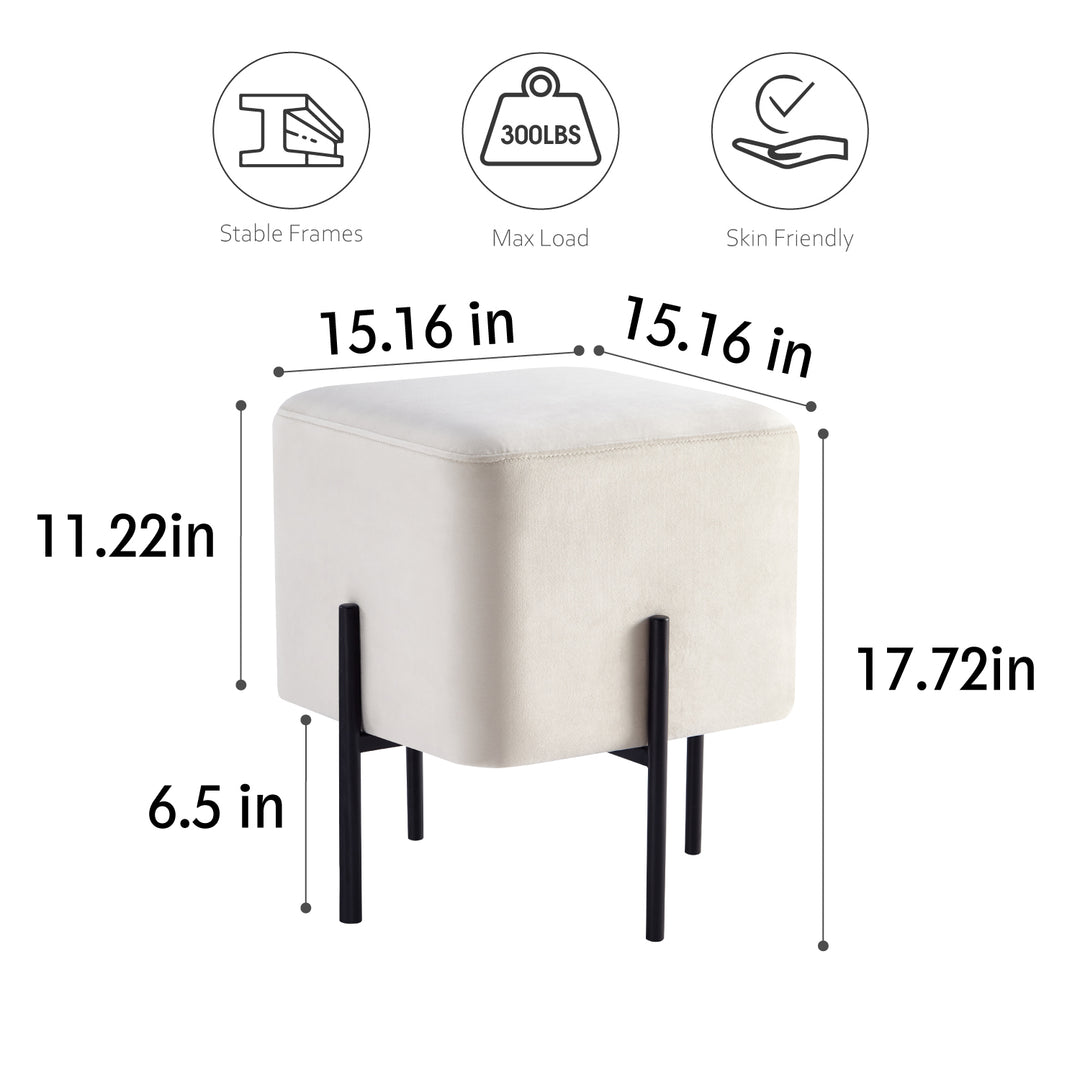 White Cube-Shaped Stool
