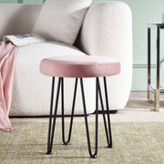Velvet Pink Vanity Stool