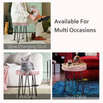 Load image into Gallery viewer, Velvet Pink Vanity Stool

