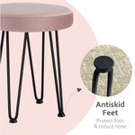 Load image into Gallery viewer, Velvet Pink Vanity Stool
