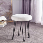 Load image into Gallery viewer, Velvet White Vanity Stool
