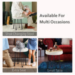 Load image into Gallery viewer, Velvet White Vanity Stool
