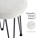 Load image into Gallery viewer, Velvet White Vanity Stool
