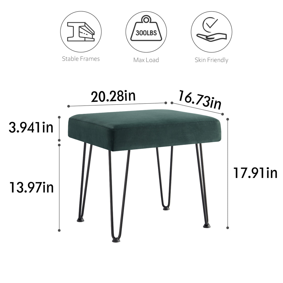 Velvet Green Vanity Stool