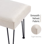 Load image into Gallery viewer, Velvet White Vanity Stool
