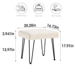 Load image into Gallery viewer, Velvet White Vanity Stool
