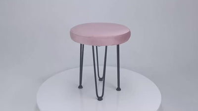 Velvet Pink Vanity Stool #100017